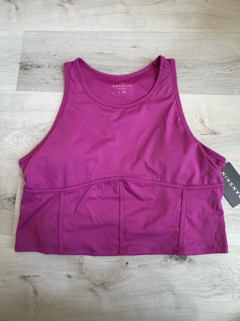 Danskin Fuchsia High-Neck Crop Tank